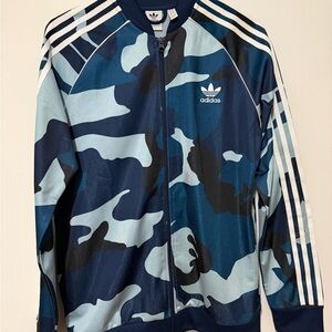 Adidas Navy and Light Blue Jacket